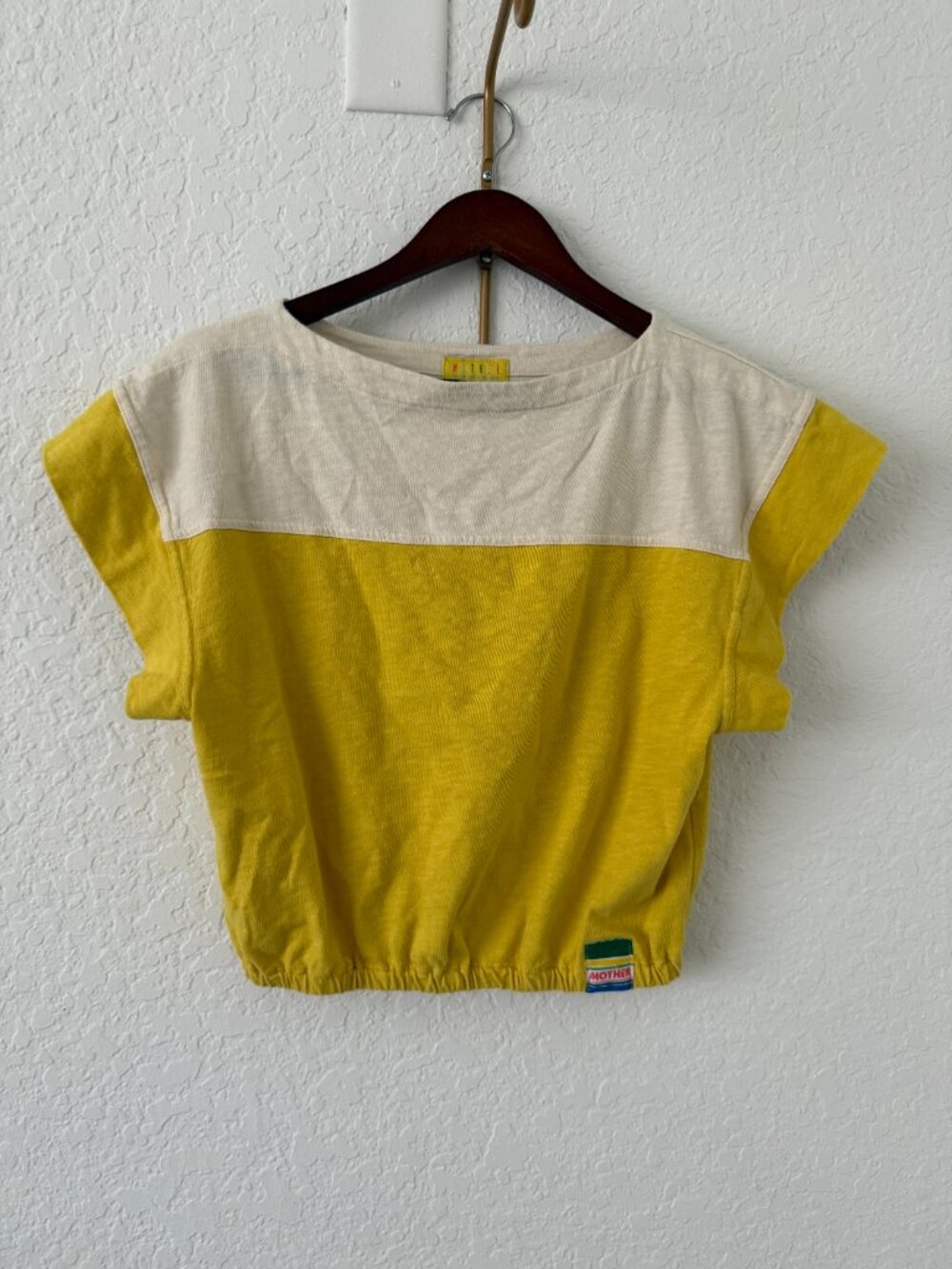 MOTHER "The Snipper" Tee – Primrose Wash – M- Honeybutter Yellow/Cream - Picture 12 of 12